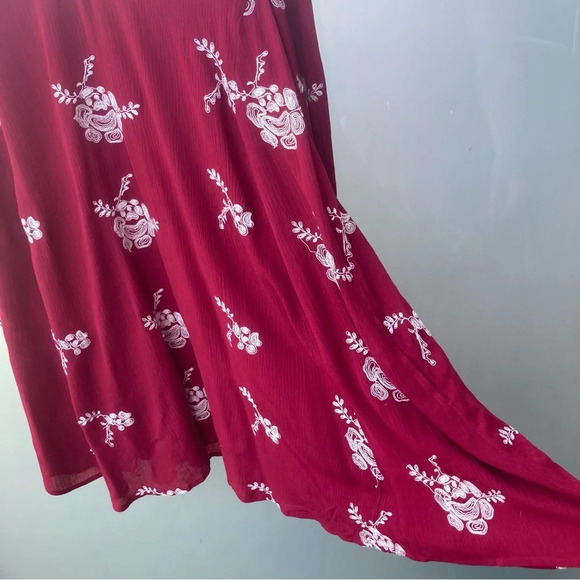 ALTER’D STATE Sz S Oversized Embroidered A-Line Puffy Sleeves V-Neck Mini Dress - Picture 5 of 11